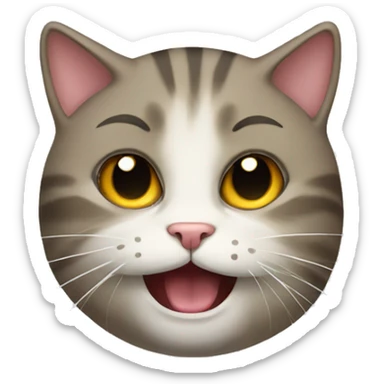 Cat with mouth  sticker