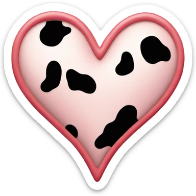 Cow print heart sticker