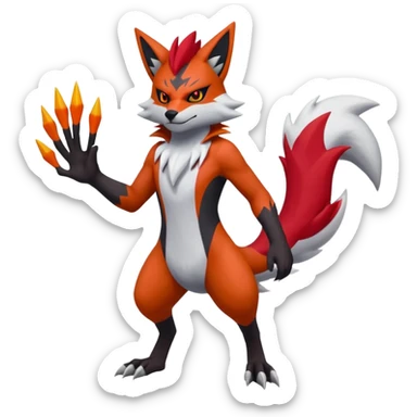 Zeraora-Zoroark-Zangoose-fusion, full body sticker
