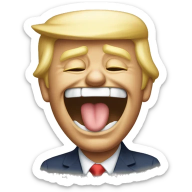 Donald trump laughing crying like laughing emoji  sticker