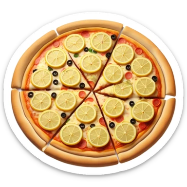 pizza with lemon slices on top sticker
