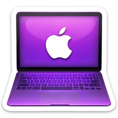 laptop in purple fire sticker
