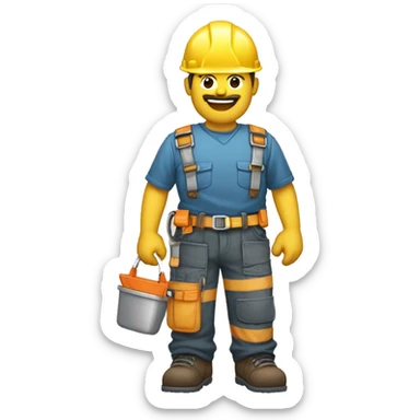 constructor con gesto de abrobacion pulgar arriba sticker