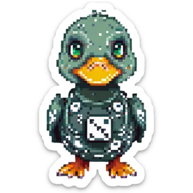 duck inspired by the DuckDice logo sticker