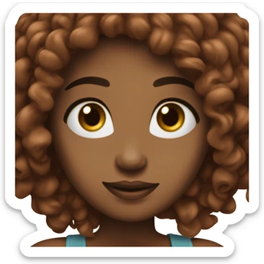 uma mulher negra de pele marrom com cabelo raspado na cor marsala e piercing no septo sticker