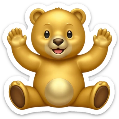 Oso dorado animatronico feliz sticker