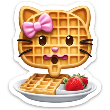 Hello kitty eats waffle sticker