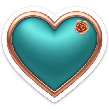 A teal, burnt orang, and rose gold heart, please.  sticker