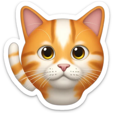 long stuffed cat orange White sticker