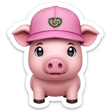 Pig wearing a Gucci hat in Minecraft sticker