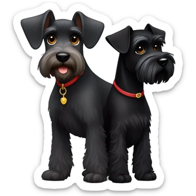 Black miniature schnauzer next to a black Risen schnauzer  sticker
