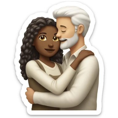 White people hyper realistic lovers sticker