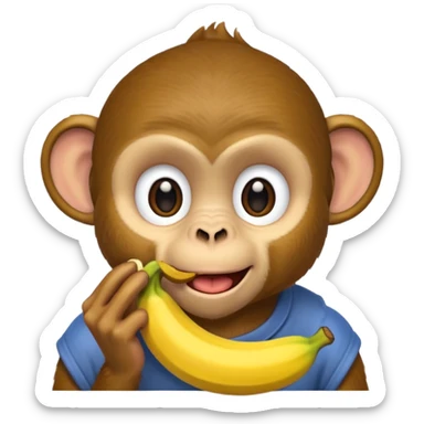 retarded looking monkey sucking a banana sticker