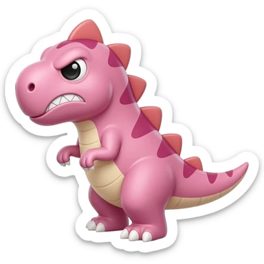 pink dinosaur original emoji angry full body side view sticker