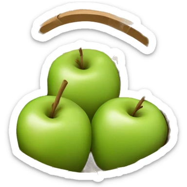 caramel green apples in a wooden woven basket sticker