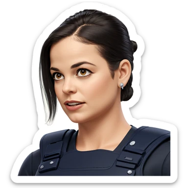 realistic policewoman with earrings sticker