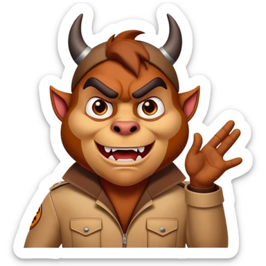 Taz devil directing traffic speaking harshly to someone  sticker