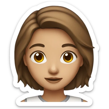 Girl with medium brown hair sticker