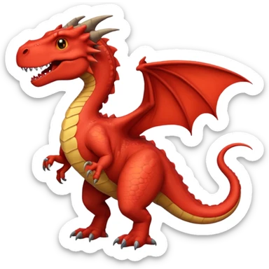 Dinosaur/dragon individual red scale, outline is black. sticker