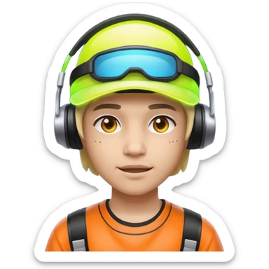 Neon Visor Gamer sticker