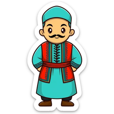 Tatar man in traditional dress sticker