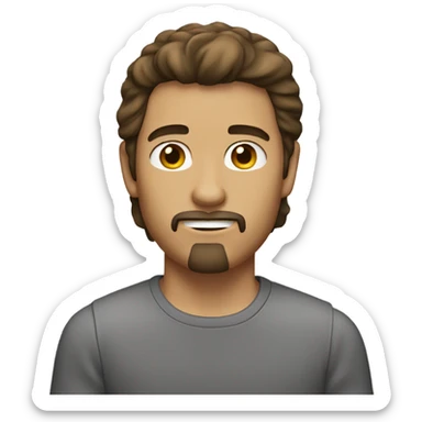 Brown haired man with goatee and mullet sticker