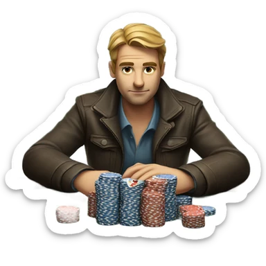Guy gambling  sticker