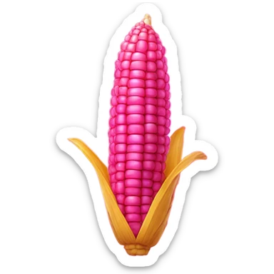 Long hot pink corn of the cob with glitter  sticker