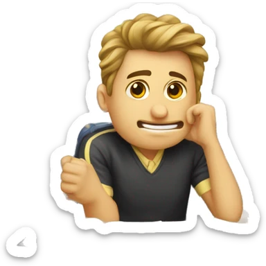 estudiante universitario llorando en salon de clase sticker