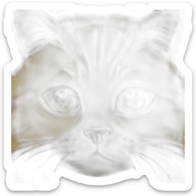 yellow fat cat with white belly and green eyes sticker