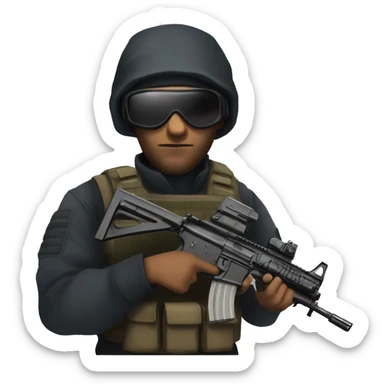 Counter-terrorist from Counter-Strike 2 game, holding c4 sticker