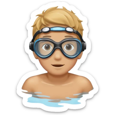 Underwater boy sticker