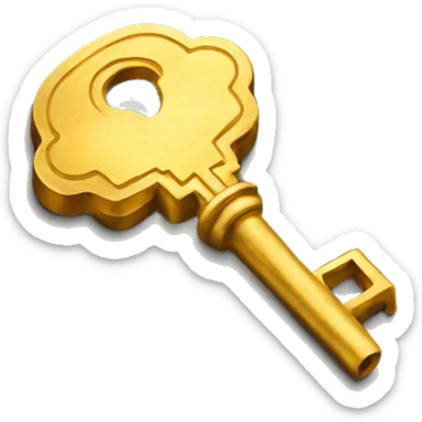 Vintage gold key sticker