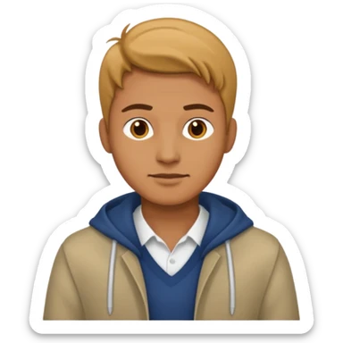 man, shot from the center of the chest, but wearing clothes sticker