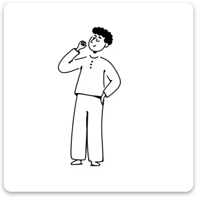 simple and expressive stick figure thinking, hand drawn doodle style sticker