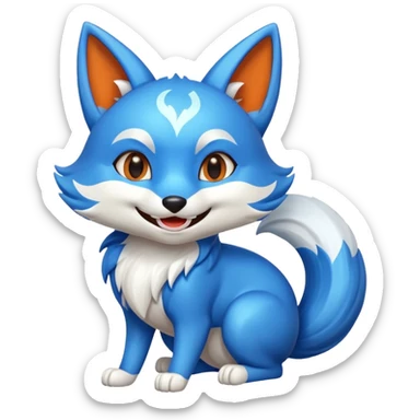 Make a blue kitsune happy sticker