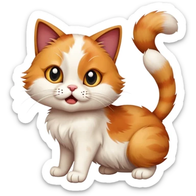 The cat shakes its head while hitting itself on the face with its paw.
 sticker