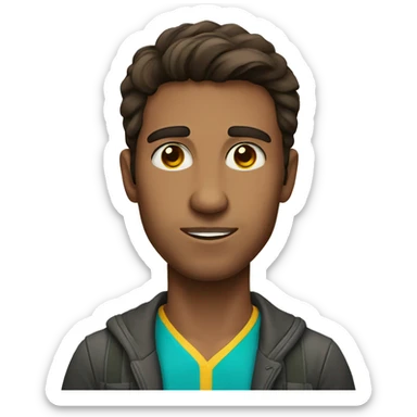 Brazilian man with brown hair and eyes sticker