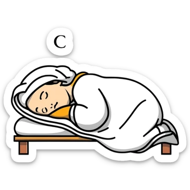 person sleeping well under good lighting, healthy circadian rhythm sticker