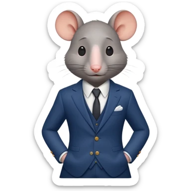 Rats in suit pixar style sticker
