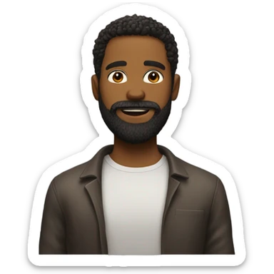 Man with beard kiss me sticker