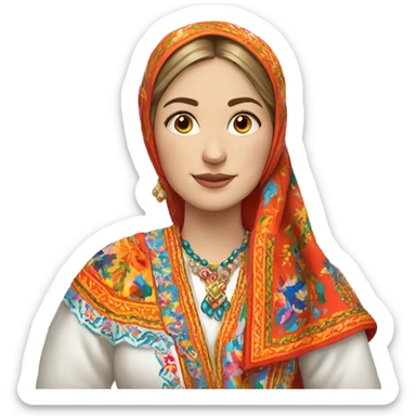 Russian woman wearing traditional russian clothing sticker