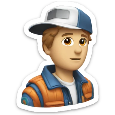 back to the future marty cap sticker