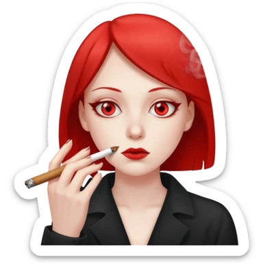 Smoking a blunt with red eyes  sticker