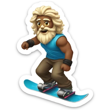 Zeus on a snowboard sticker