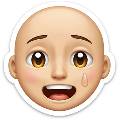 One face who are both cry ans laugh sticker