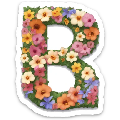 The letters P and R with flowers sticker