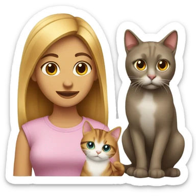 Macy with a cat sticker