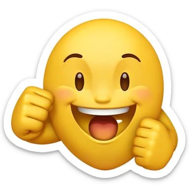standard yellow emoji laughing hysterically covering laughter with fist sticker