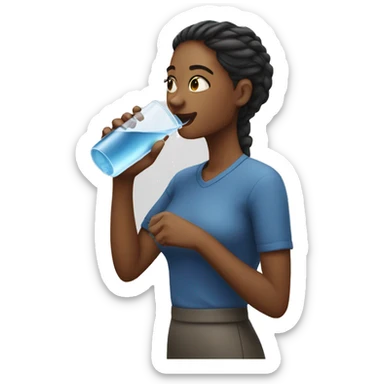 woman drinking water bo sticker